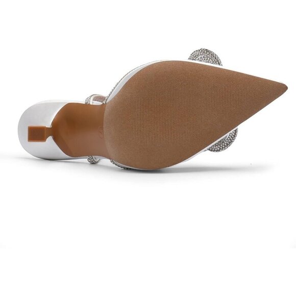 Women's White High Heels Destiny Closed Toe Strappy Heels  Sexy Ankle Strap - Picture 5 of 6